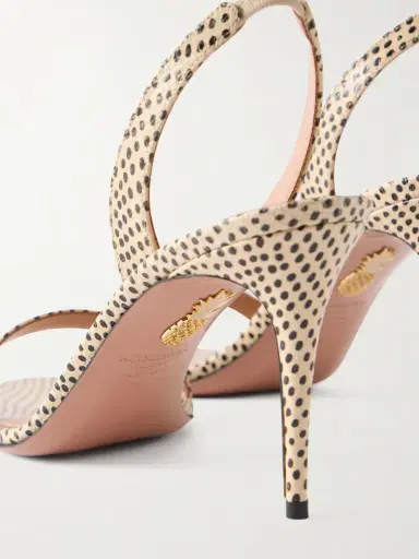 Aquazzura So Nude 85 Polka-dot Leather Slingback Sandals | Thumbnail 5