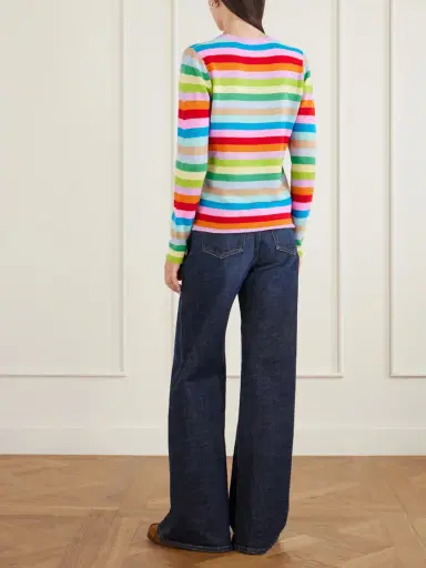 Allude Striped Cashmere Sweater | Thumbnail 4 Allude Striped Cashmere Sweater | Thumbnail 4