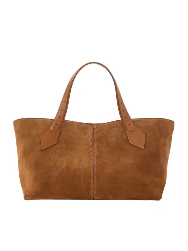 East West Chelsea Leather-trimmed Suede Tote