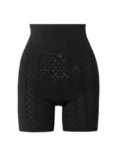 JW Anderson Bow-embellished Pointelle-knit Recycled-jersey Shorts | Thumbnail 1 JW Anderson Bow-embellished Pointelle-knit Recycled-jersey Shorts | Thumbnail 1