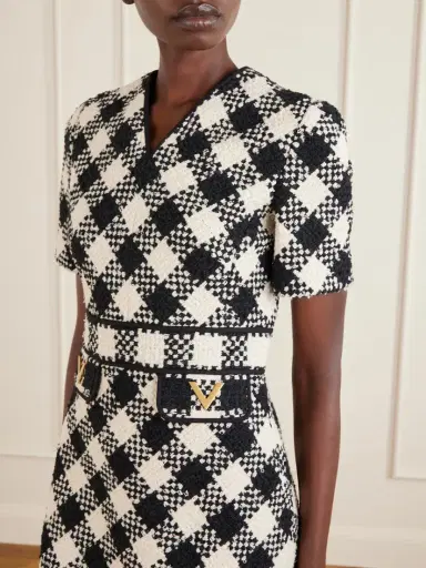 Valentino Garavani Checked Tweed Mini Dress | Thumbnail 4 Valentino Garavani Checked Tweed Mini Dress | Thumbnail 4