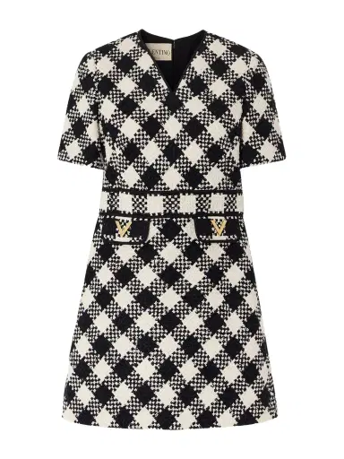 Valentino Garavani Checked Tweed Mini Dress | Thumbnail 1 Valentino Garavani Checked Tweed Mini Dress | Thumbnail 1