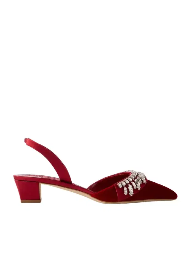 Bequila 30 Embellished Velvet Slingback Pumps