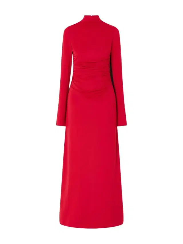Jazmina Ruched Stretch-jersey Mock-neck Maxi Dress