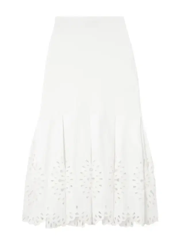Cotton-blend Guipure Lace And Knitted Midi Skirt