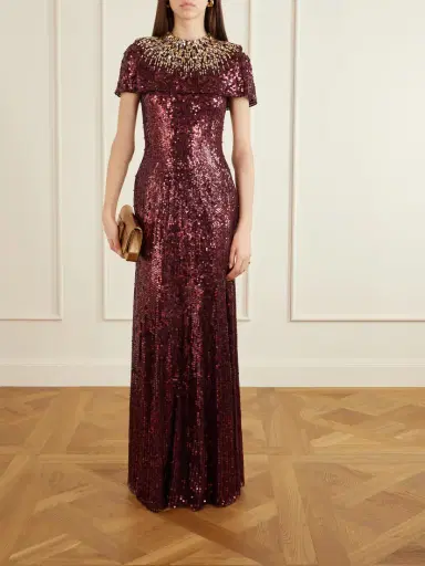 Jenny Packham Radiant Sequined Crepe Gown | Thumbnail 2 Jenny Packham Radiant Sequined Crepe Gown | Thumbnail 2