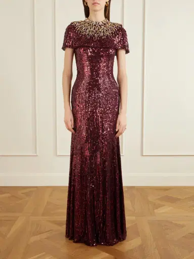 Jenny Packham Radiant Sequined Crepe Gown | Thumbnail 3 Jenny Packham Radiant Sequined Crepe Gown | Thumbnail 3