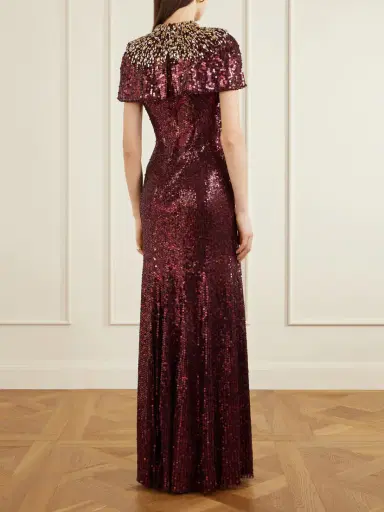 Jenny Packham Radiant Sequined Crepe Gown | Thumbnail 4 Jenny Packham Radiant Sequined Crepe Gown | Thumbnail 4