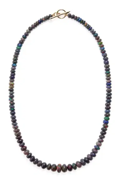 LIZZIE FORTUNATO FINE Graduated Black Opal Beaded Necklace | Thumbnail 1