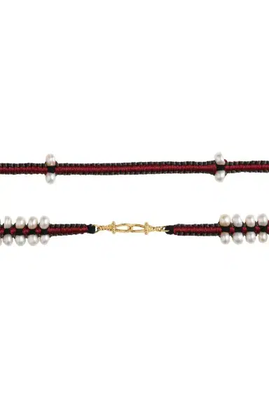 Marie Lichtenberg Pearl Grey Burgundy Ica Mauli Necklace | Thumbnail 5 Marie Lichtenberg Pearl Grey Burgundy Ica Mauli Necklace | Thumbnail 5