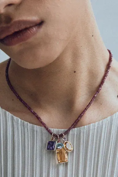 LIZZIE FORTUNATO FINE Ruby Tiny Beaded Necklace | Thumbnail 2