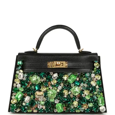 Madison Avenue Couture Bag Bestie x LeBag Paris Green Emerald Swarovski Crystal Cover | Thumbnail 1