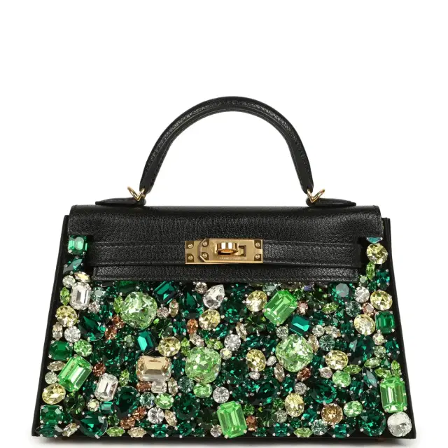 Madison Avenue Couture Bag Bestie x LeBag Paris Green Emerald Swarovski Crystal Cover