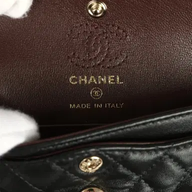 Chanel Chanel Nano Classic Double Flap Bag Charm Black Lambskin Light Gold Hardware | Thumbnail 9 Chanel Chanel Nano Classic Double Flap Bag Charm Black Lambskin Light Gold Hardware | Thumbnail 9