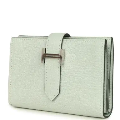 HERMÈS Hermes Bearn Mini Wallet Vert Peppermint Chevre Mysore Palladium Hardware | Thumbnail 5 HERMÈS Hermes Bearn Mini Wallet Vert Peppermint Chevre Mysore Palladium Hardware | Thumbnail 5