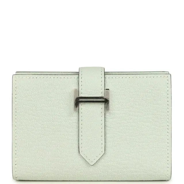 hermes Hermes Bearn Mini Wallet Vert Peppermint Chevre Mysore Palladium Hardware