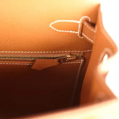 HERMÈS Hermes Kelly Sellier 28 Gold Epsom Gold Hardware | Thumbnail 9