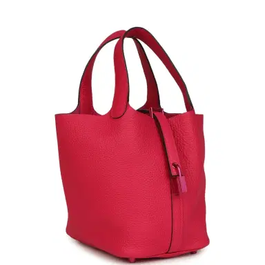 HERMÈS Hermes Picotin 18 Monochrome Rose Mexico Clemence Pink Palladium Hardware | Thumbnail 2 HERMÈS Hermes Picotin 18 Monochrome Rose Mexico Clemence Pink Palladium Hardware | Thumbnail 2