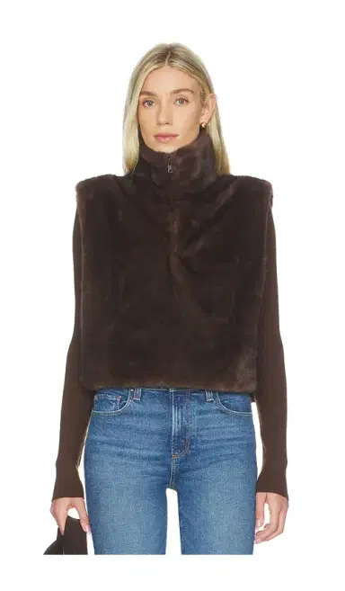 Line & Dot Dane Faux Fur Top | Thumbnail 2