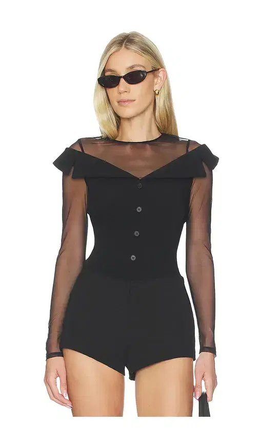 Off The Shoulder Blazer Bodysuit