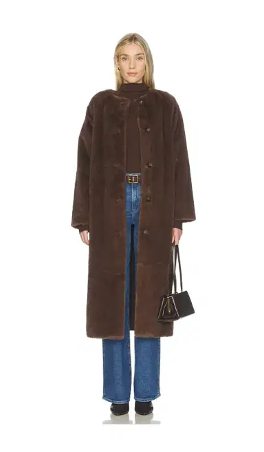 Line & Dot Axel Faux Fur Coat | Thumbnail 1