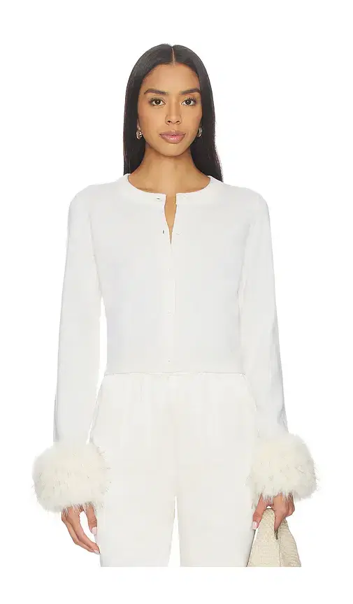 Alice + Olivia Alice + Olivia Dollie Faux Fur Cuff Cardigan