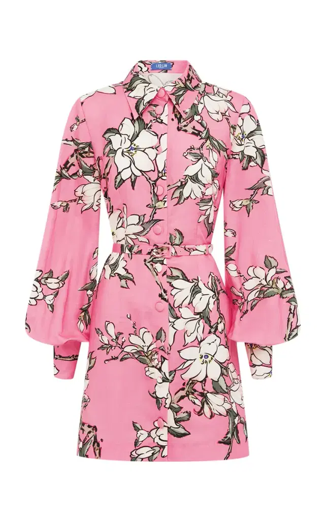 Luminous Linen-Blend Mini Dress