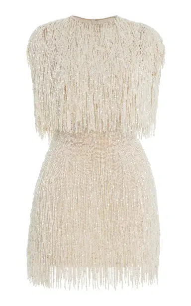 Oscar de la Renta Pearl-Fringed Mini Dress | Thumbnail 11