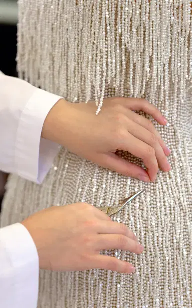 Oscar de la Renta Pearl-Fringed Mini Dress | Thumbnail 7