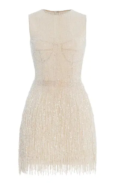 Oscar de la Renta Pearl-Fringed Mini Dress | Thumbnail 8