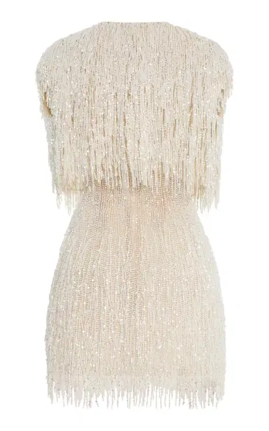 Oscar de la Renta Pearl-Fringed Mini Dress | Thumbnail 9