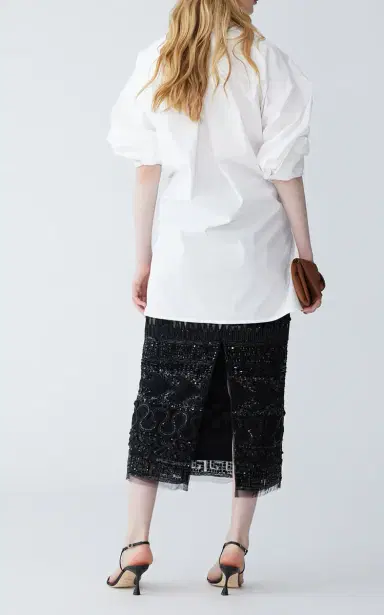 Carolina Herrera Twist-Front Stretch-Cotton Shirt | Thumbnail 6