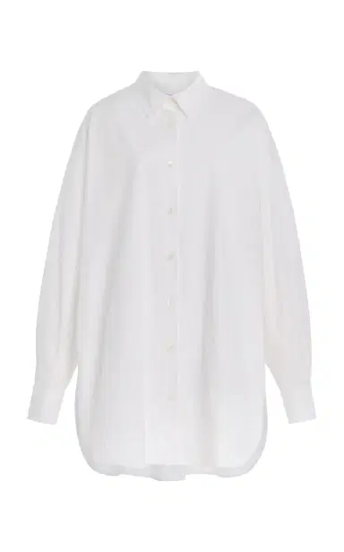 Carolina Herrera Twist-Front Stretch-Cotton Shirt | Thumbnail 1