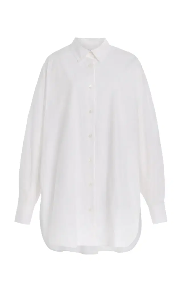Twist-Front Stretch-Cotton Shirt