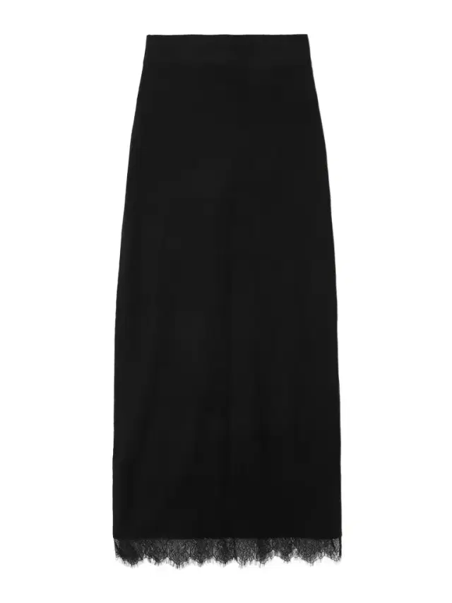 Penelopy Lace-trimmed Ribbed Organic Cashmere Midi Skirt
