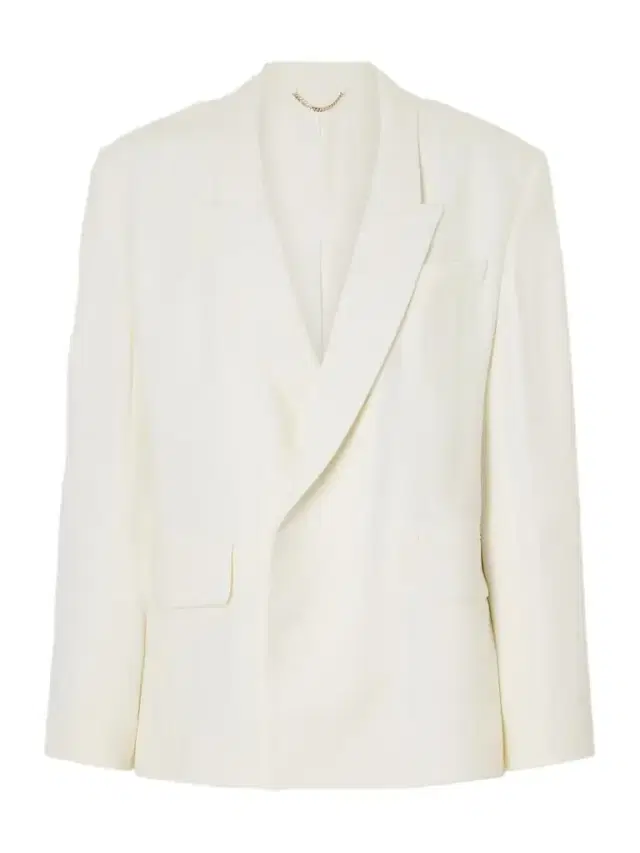 Oversized Double-breasted Crepe Blazer