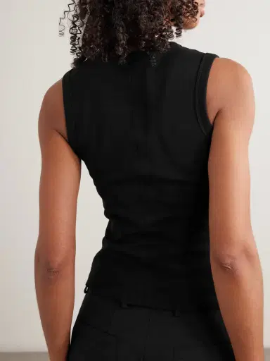FLORE FLORE Esmé Ribbed Organic Cotton-jersey Tank | Thumbnail 4 FLORE FLORE Esmé Ribbed Organic Cotton-jersey Tank | Thumbnail 4