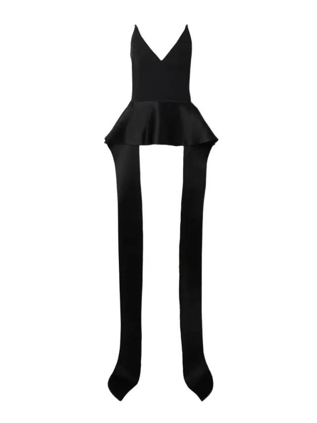 Frame Strapless Crepe And Draped Satin Peplum Top