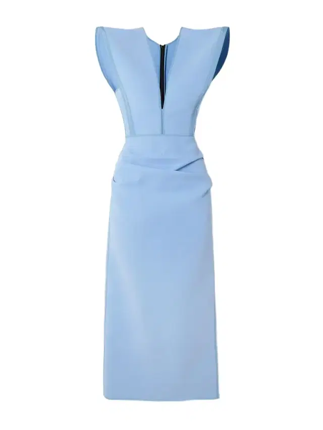 Wingtip Draped Crepe Midi Dress