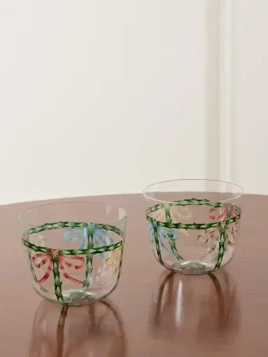 LOBMEYR + Gohar World Alpha Bow Set Of Two Painted Crystal Glass Tumblers | Thumbnail 1 LOBMEYR + Gohar World Alpha Bow Set Of Two Painted Crystal Glass Tumblers | Thumbnail 1