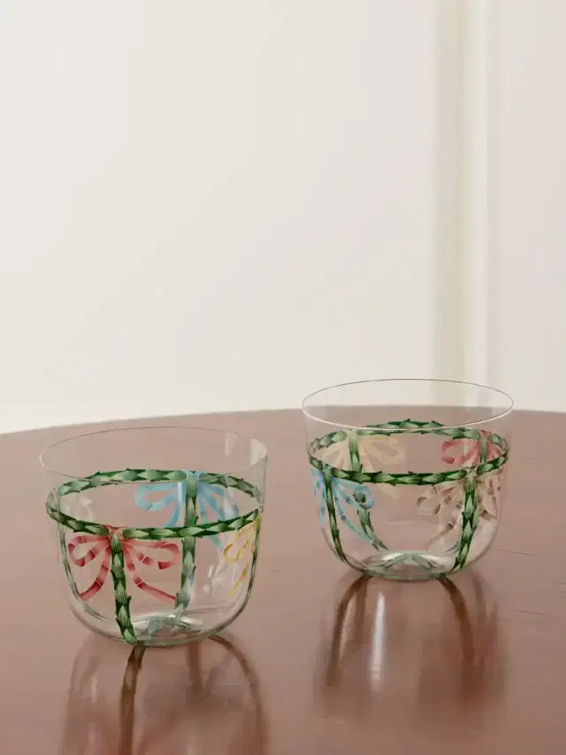 LOBMEYR + Gohar World Alpha Bow Set Of Two Painted Crystal Glass Tumblers