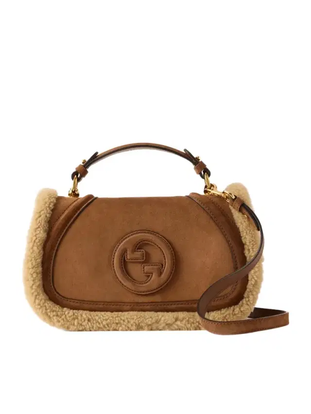 Blondie Shearling-trimmed Suede Shoulder Bag