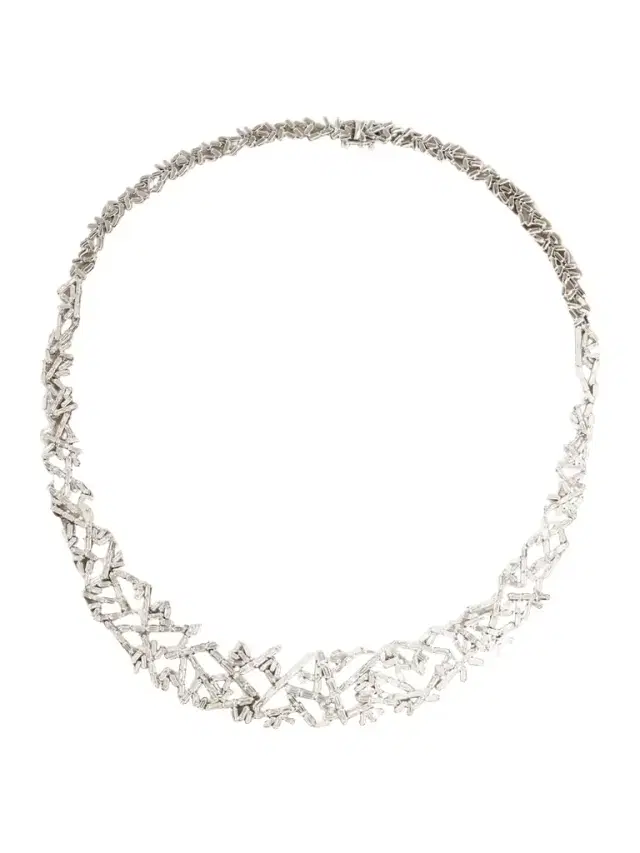 Suzanne Kalan 18-karat White Gold Diamond Necklace