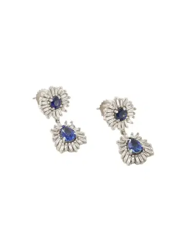 Suzanne Kalan 18-karat White Gold, Sapphire And Diamond Earrings | Thumbnail 1