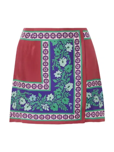 La DoubleJ Foulard Printed Silk Mini Skirt | Thumbnail 1 La DoubleJ Foulard Printed Silk Mini Skirt | Thumbnail 1