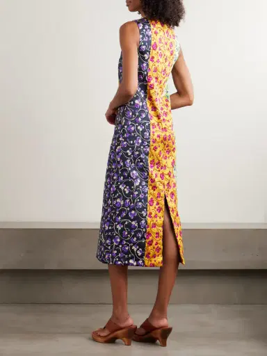 La DoubleJ Paneled Embroidered Cloque Maxi Dress | Thumbnail 3