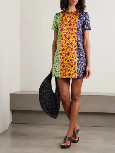 La DoubleJ Paneled Embroidered Cloque Mini Dress | Thumbnail 2 La DoubleJ Paneled Embroidered Cloque Mini Dress | Thumbnail 2