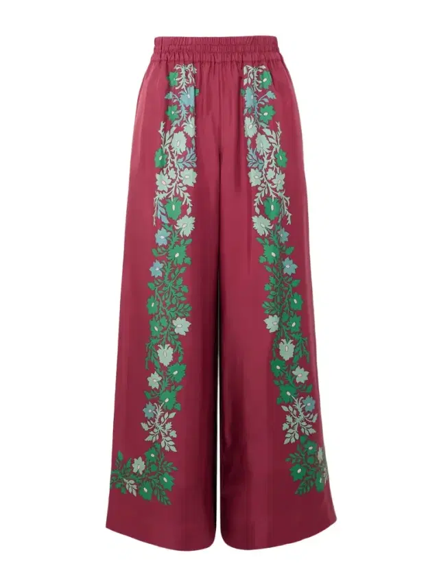 La DoubleJ Palazzo Printed Silk Wide-leg Pants