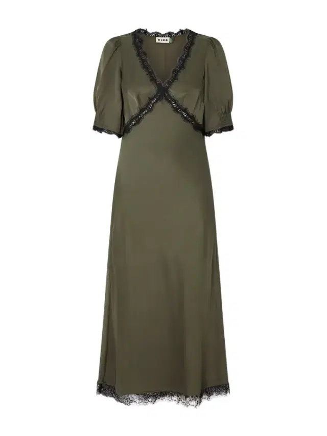 Annina Lace-trimmed Satin Midi Dress