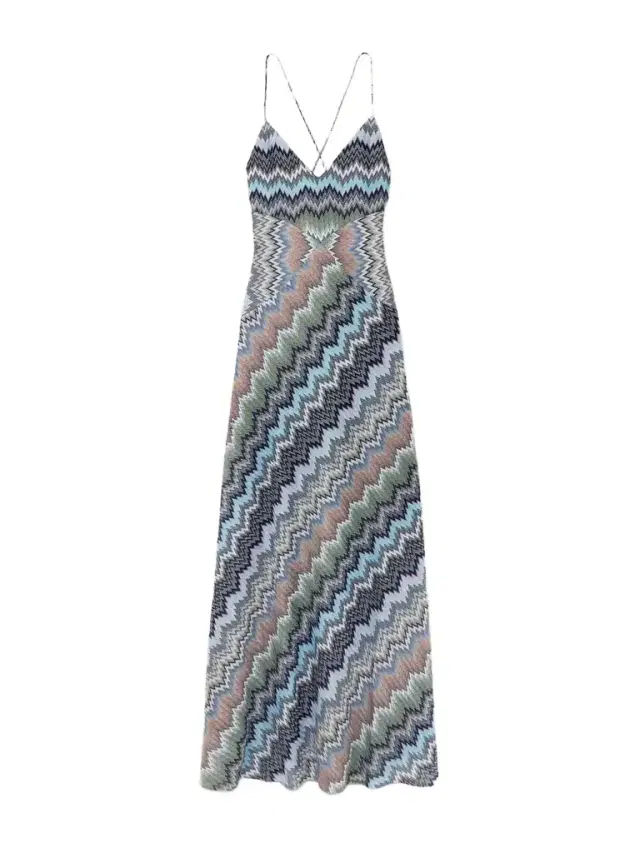 Striped Crochet-knit Maxi Dress